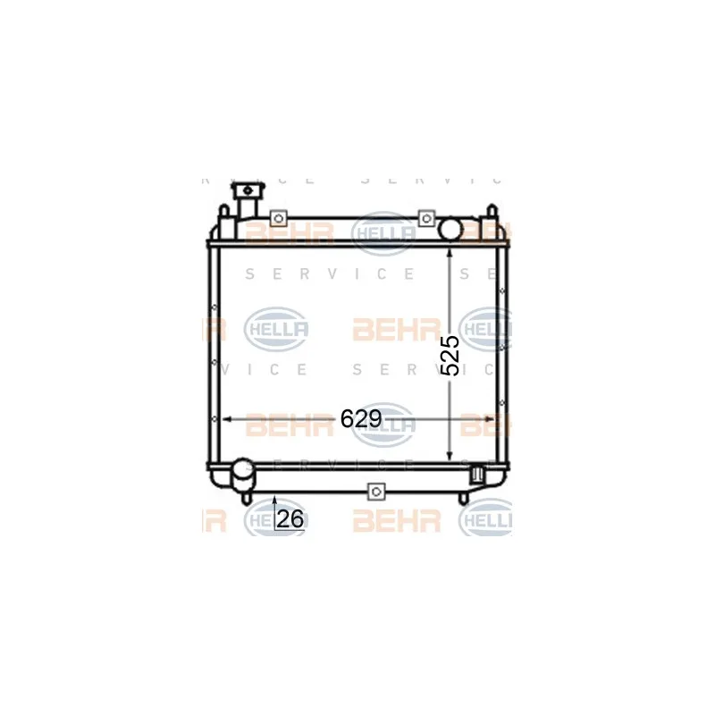 Radiateur, refroidissement du moteur HELLA 8MK 376 704-661