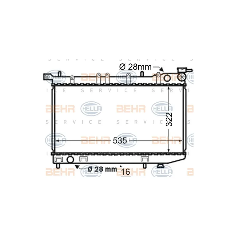 Radiateur, refroidissement du moteur HELLA 8MK 376 704-691