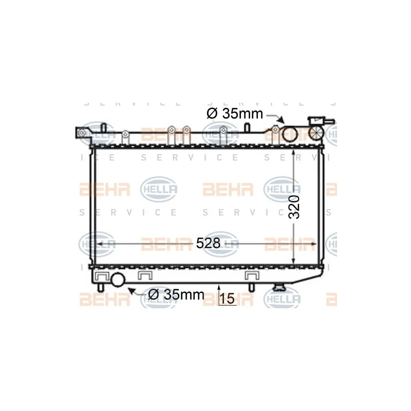 Radiateur, refroidissement du moteur HELLA 8MK 376 704-741