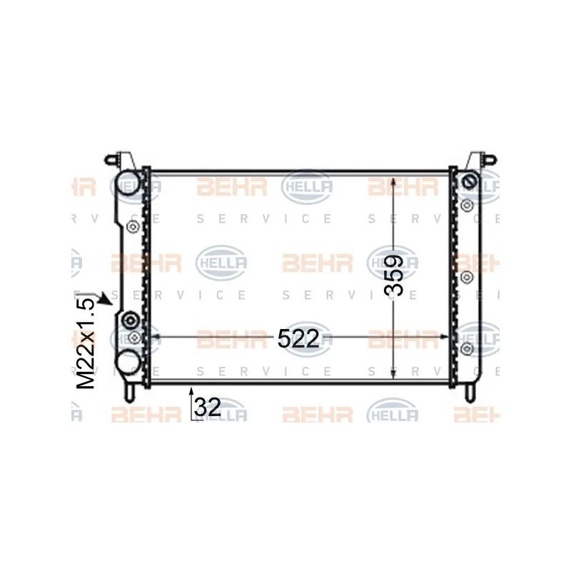 Radiateur, refroidissement du moteur HELLA 8MK 376 704-784