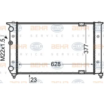 Radiateur, refroidissement du moteur HELLA 8MK 376 705-561