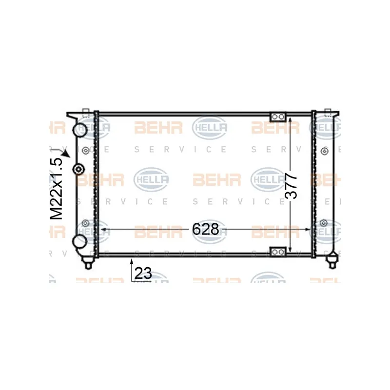 Radiateur, refroidissement du moteur HELLA 8MK 376 705-561