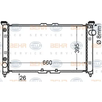 Radiateur, refroidissement du moteur HELLA 8MK 376 705-591