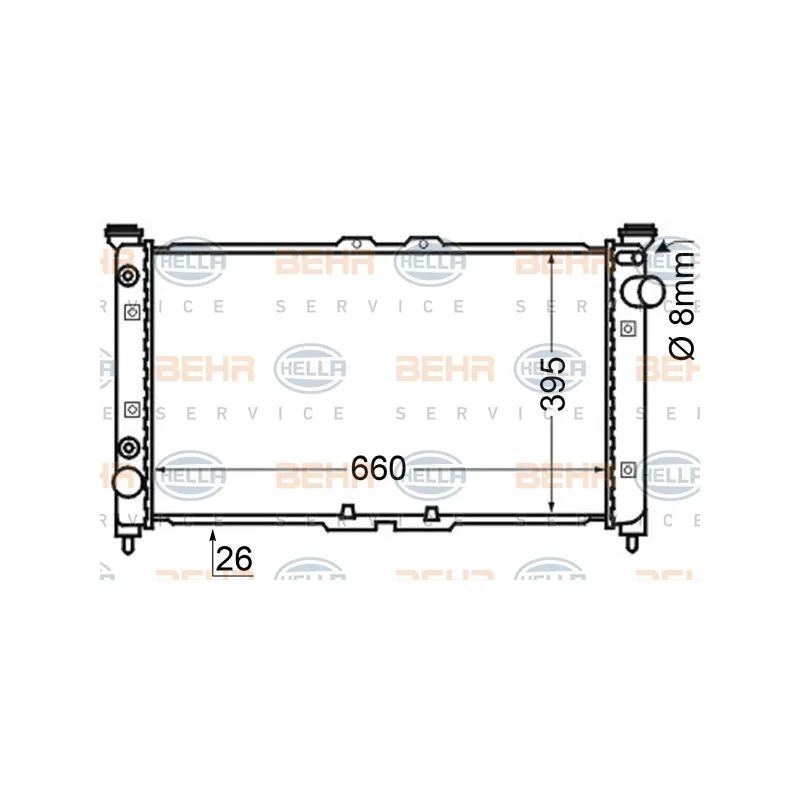 Radiateur, refroidissement du moteur HELLA 8MK 376 705-591