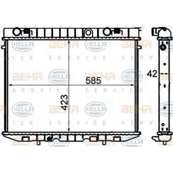 Radiateur, refroidissement du moteur HELLA 8MK 376 705-621