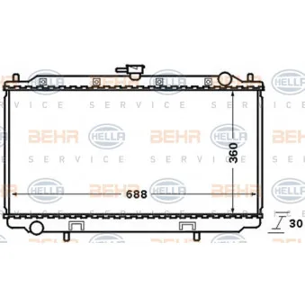 Radiateur, refroidissement du moteur HELLA 8MK 376 705-631