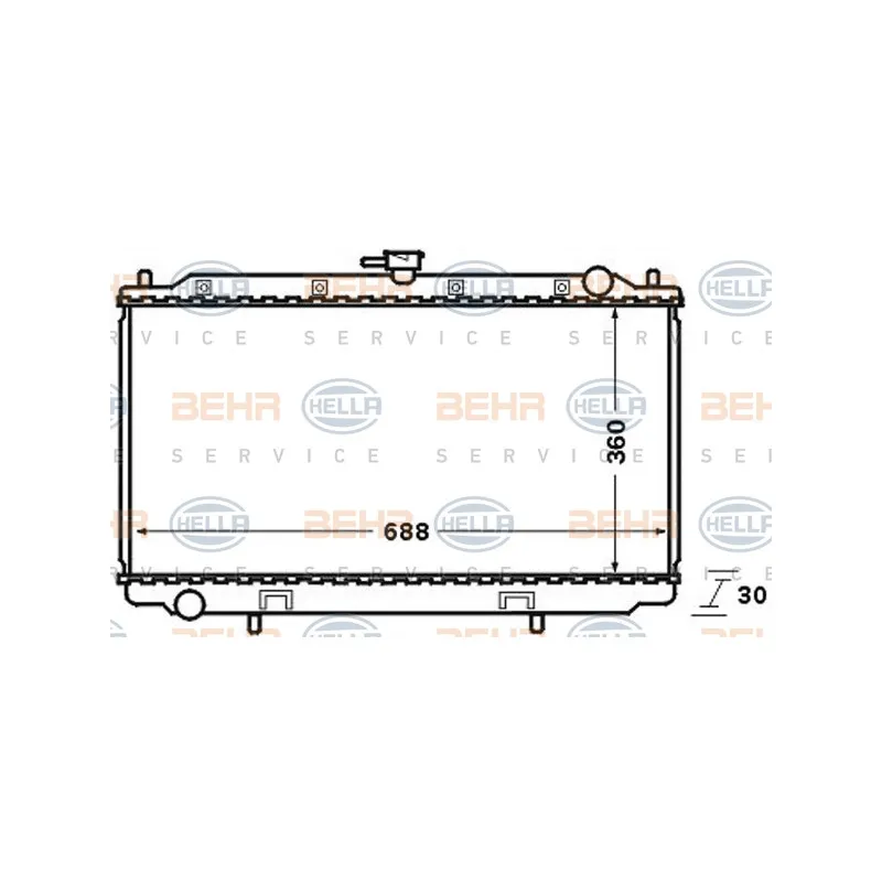 Radiateur, refroidissement du moteur HELLA 8MK 376 705-631