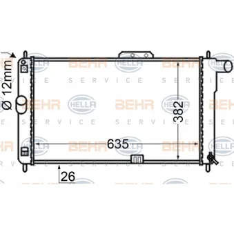 Radiateur, refroidissement du moteur HELLA 8MK 376 705-641