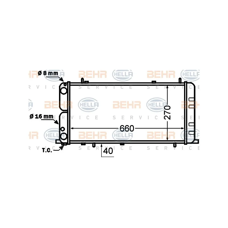 Radiateur, refroidissement du moteur HELLA 8MK 376 705-731