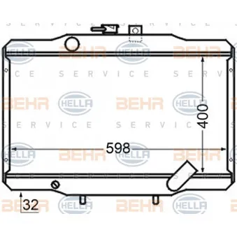 Radiateur, refroidissement du moteur HELLA 8MK 376 705-741
