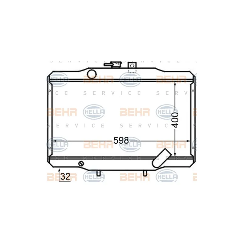 Radiateur, refroidissement du moteur HELLA 8MK 376 705-741