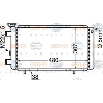 Radiateur, refroidissement du moteur HELLA 8MK 376 705-781