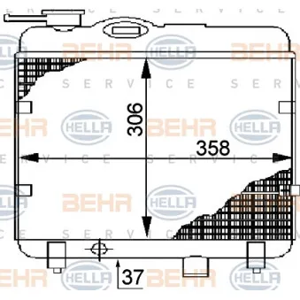 Radiateur, refroidissement du moteur HELLA 8MK 376 706-301