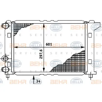 Radiateur, refroidissement du moteur HELLA 8MK 376 706-311