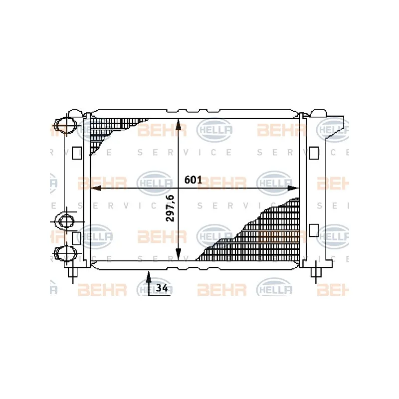 Radiateur, refroidissement du moteur HELLA 8MK 376 706-311