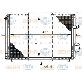 Radiateur, refroidissement du moteur HELLA 8MK 376 706-371