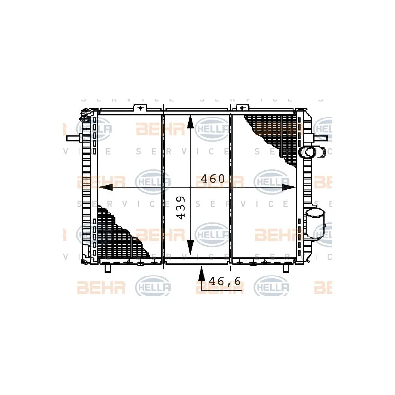 Radiateur, refroidissement du moteur HELLA 8MK 376 706-404