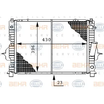 Radiateur, refroidissement du moteur HELLA 8MK 376 706-474