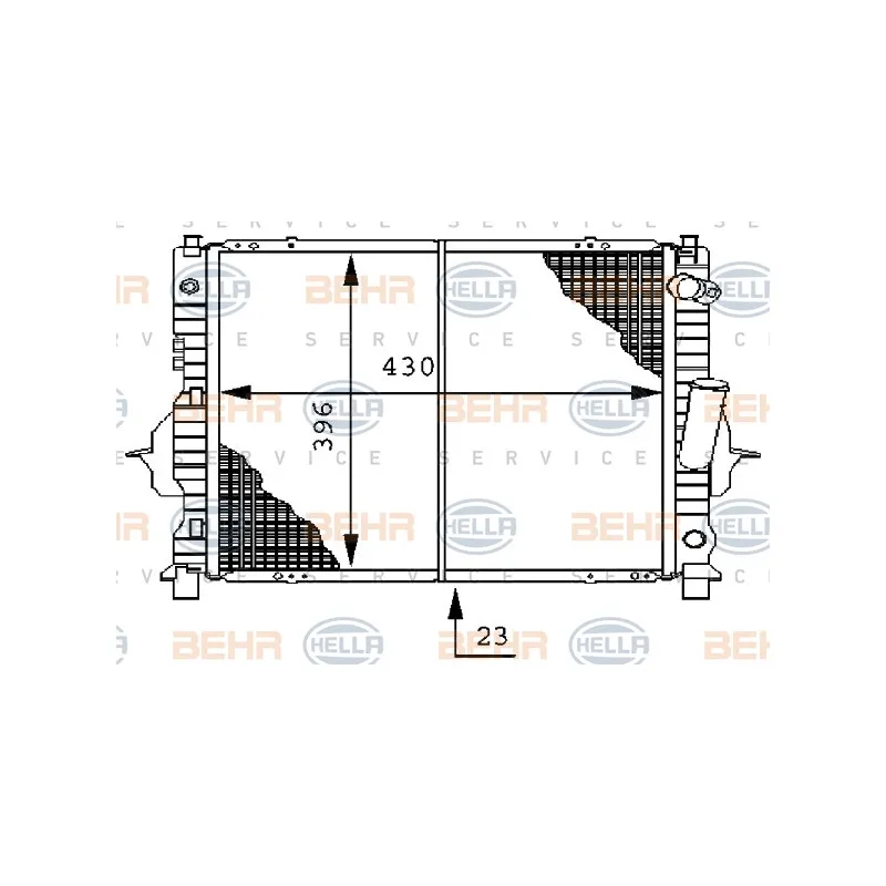 Radiateur, refroidissement du moteur HELLA 8MK 376 706-474