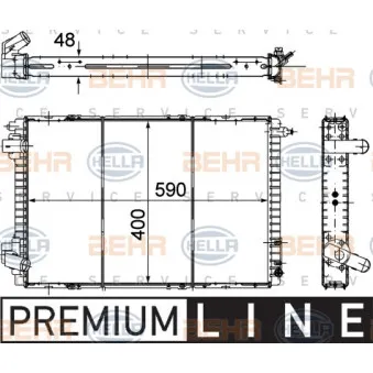 Radiateur, refroidissement du moteur HELLA 8MK 376 706-501