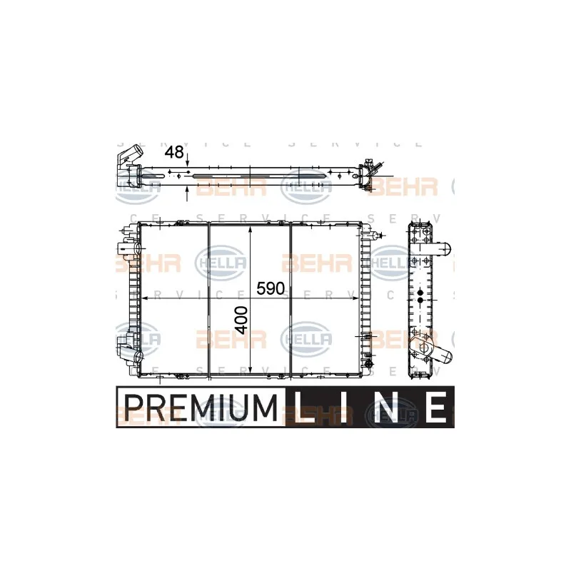 Radiateur, refroidissement du moteur HELLA 8MK 376 706-501