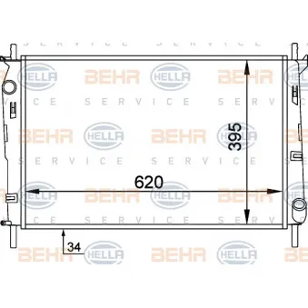 Radiateur, refroidissement du moteur HELLA 8MK 376 706-631