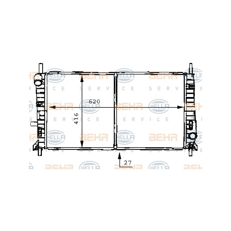 Radiateur, refroidissement du moteur HELLA 8MK 376 706-641