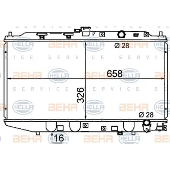 Radiateur, refroidissement du moteur HELLA 8MK 376 706-681