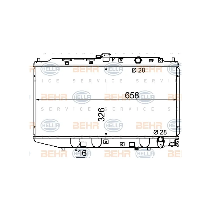 Radiateur, refroidissement du moteur HELLA 8MK 376 706-681
