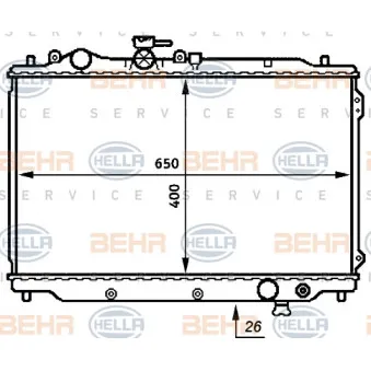 Radiateur, refroidissement du moteur HELLA 8MK 376 706-711