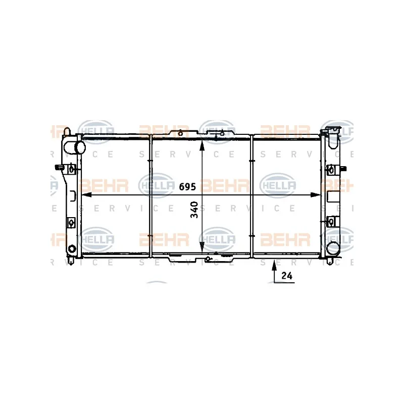 Radiateur, refroidissement du moteur HELLA 8MK 376 706-721