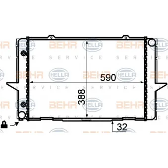 Radiateur, refroidissement du moteur HELLA 8MK 376 706-741