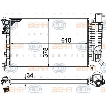 Radiateur, refroidissement du moteur HELLA 8MK 376 707-021
