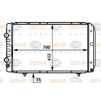 Radiateur, refroidissement du moteur HELLA 8MK 376 707-071