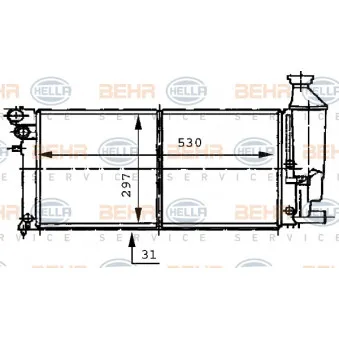 Radiateur, refroidissement du moteur HELLA 8MK 376 707-081