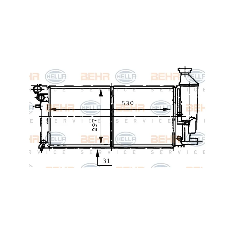 Radiateur, refroidissement du moteur HELLA 8MK 376 707-081