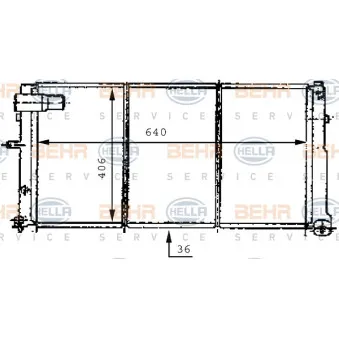 Radiateur, refroidissement du moteur HELLA 8MK 376 707-211