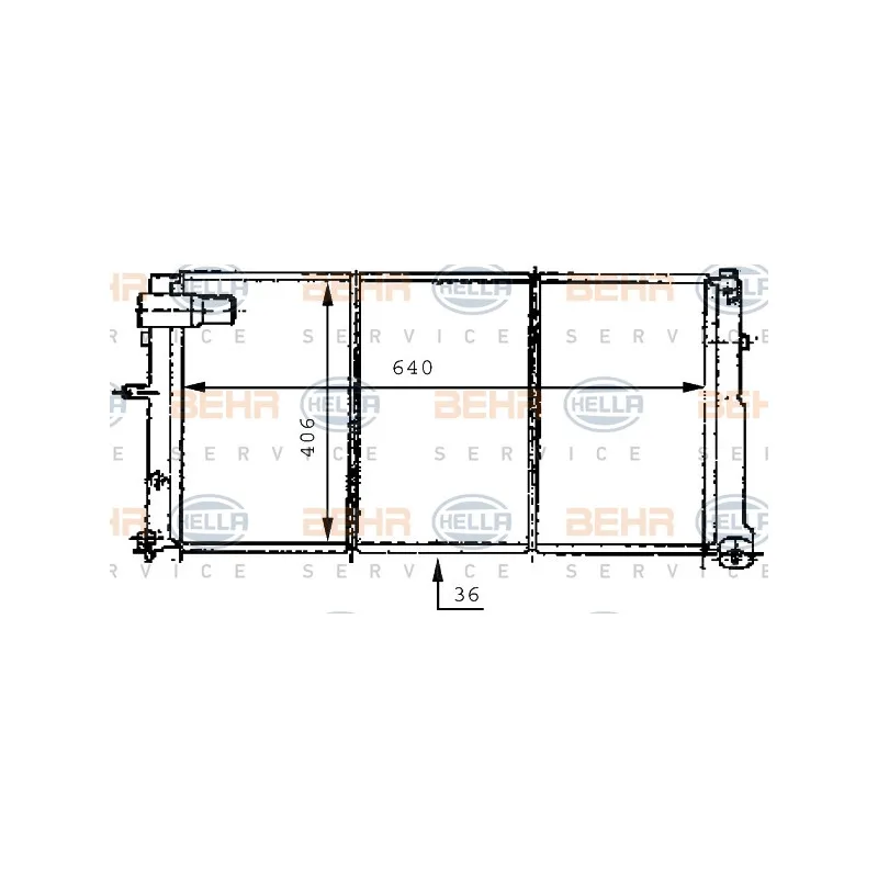 Radiateur, refroidissement du moteur HELLA 8MK 376 707-211