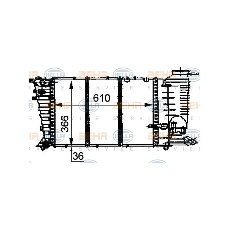 Radiateur, refroidissement du moteur HELLA 8MK 376 707-281