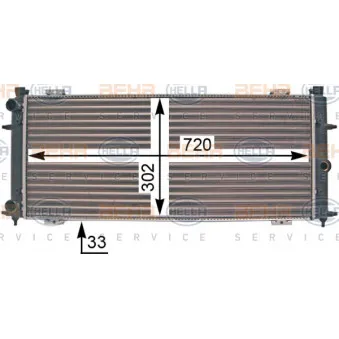 Radiateur, refroidissement du moteur HELLA 8MK 376 707-301
