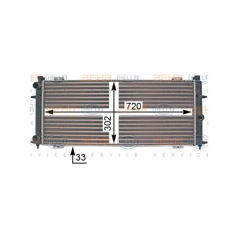 Radiateur, refroidissement du moteur HELLA 8MK 376 707-301