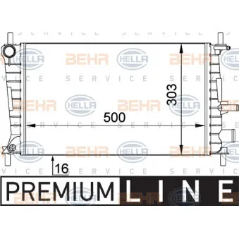 Radiateur, refroidissement du moteur HELLA 8MK 376 707-321