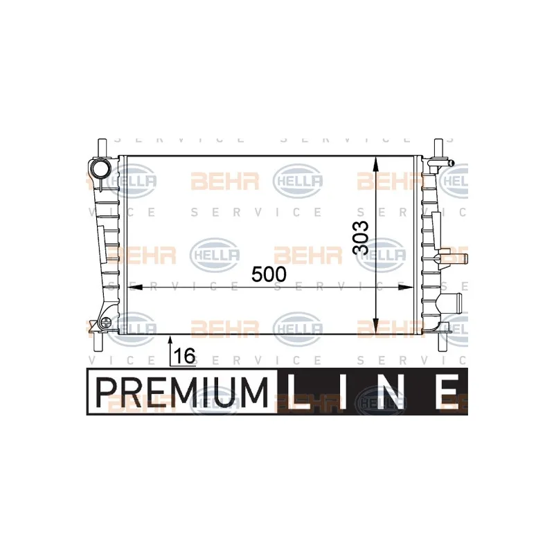 Radiateur, refroidissement du moteur HELLA 8MK 376 707-321