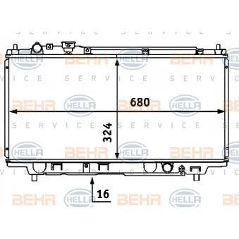 Radiateur, refroidissement du moteur HELLA 8MK 376 707-471