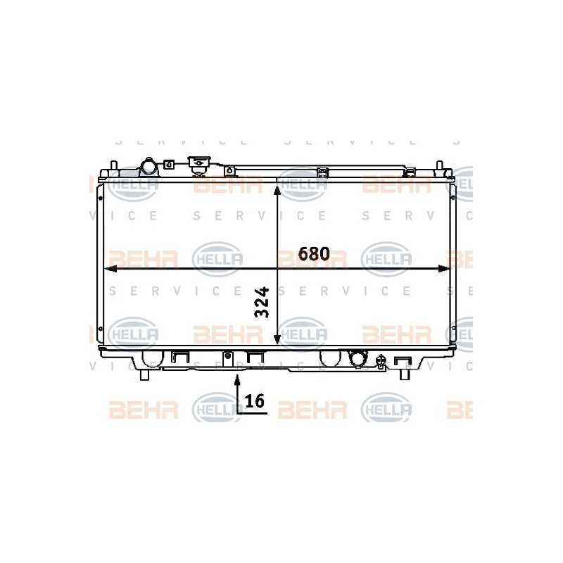 Radiateur, refroidissement du moteur HELLA 8MK 376 707-471