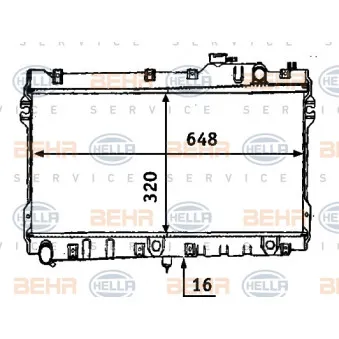 Radiateur, refroidissement du moteur HELLA 8MK 376 707-541