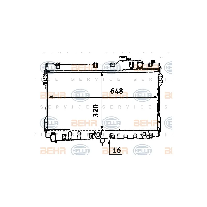 Radiateur, refroidissement du moteur HELLA 8MK 376 707-541