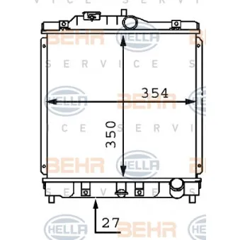 Radiateur, refroidissement du moteur HELLA 8MK 376 707-551