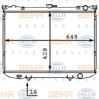 Radiateur, refroidissement du moteur HELLA 8MK 376 707-561