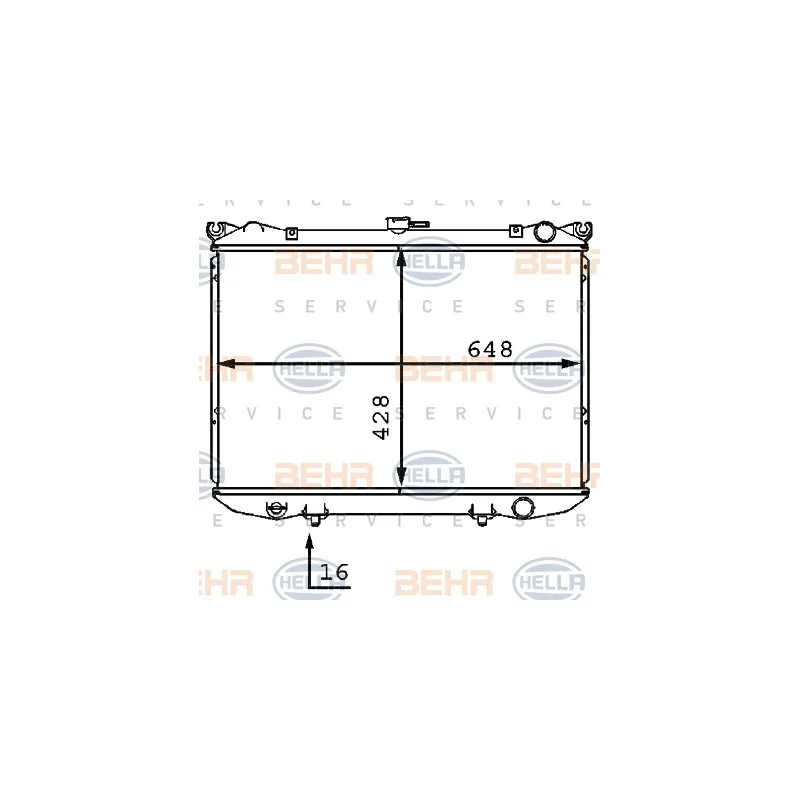 Radiateur, refroidissement du moteur HELLA 8MK 376 707-561